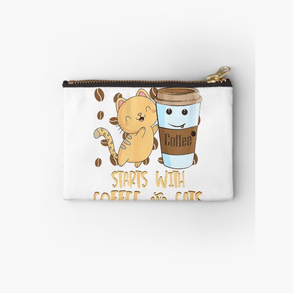 Item preview, Cats Coffee Tee A Good Day Starts With Coffee Cats T-Shirt designed and sold by Magoya Store ⭐⭐⭐⭐⭐.