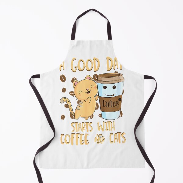 Item preview, Cats Coffee Tee A Good Day Starts With Coffee Cats T-Shirt designed and sold by Magoya Store ⭐⭐⭐⭐⭐.
