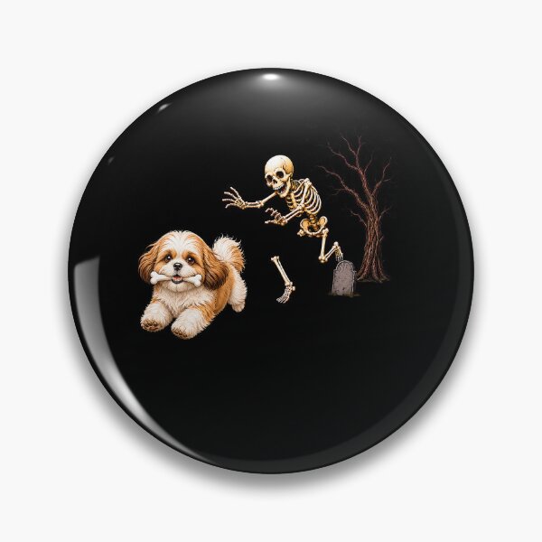 Item preview, Funny Shih Tzu Skeleton And Halloween designed and sold by Pider-Vampire.