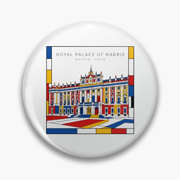 Item preview, Royal Palace of Madrid Spain Mondrian Style 3D Poster designed and sold by CMYKStudio.