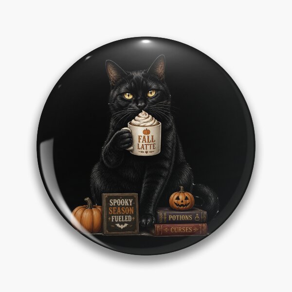 Item preview, Autumn Latte Cat Gothic Storybook Poster Halloween designed and sold by RoyesButler.