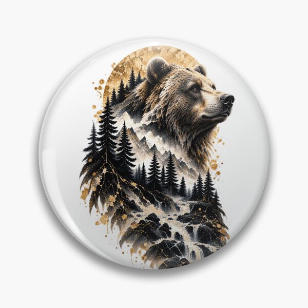 Item preview, Bear of the River Pines | Bear Pine Forest River Art | Norvian designed and sold by Norvian.