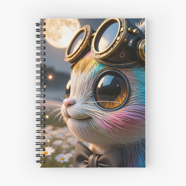 Item preview, Steampunk Rainbow Cat Under Moonlight designed and sold by Artfully Entertained.