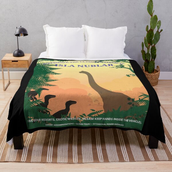 Item preview, Visit Isla Nublar Vintage Safari Travel Poster Dinosaur Parody designed and sold by Mircea786.