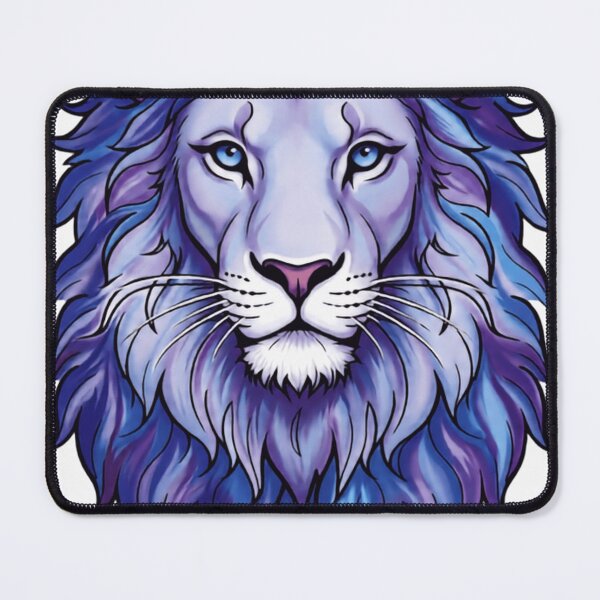 Item preview, Purple Blue Mane Lion Detailed Illustration designed and sold by planetazul3.