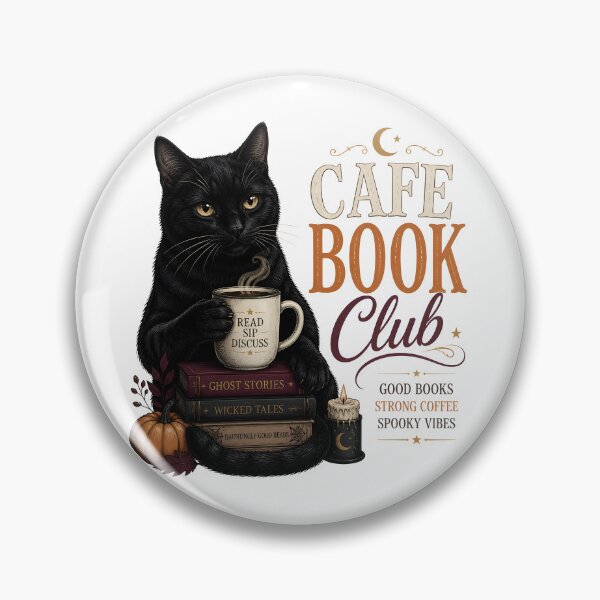 Item preview, Cafe Book Club Cat Vintage Halloween Label Halloween designed and sold by RoyesButler.