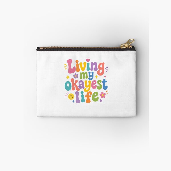Item preview, Living My Okayest Life Self Acceptance Mental Wellness Relatable Quote designed and sold by SkeletonsDanger.