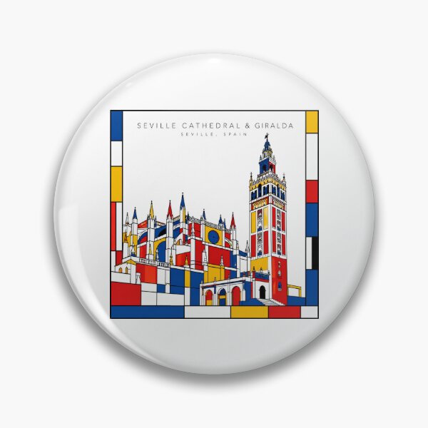 Item preview, Seville Cathedral Giralda Spain Mondrian Style 3D Poster designed and sold by CMYKStudio.