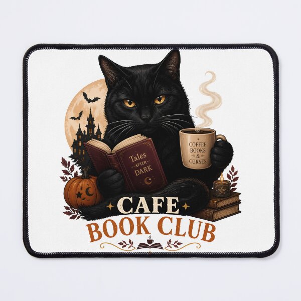 Item preview, Cafe Book Club Cat Gothic Storybook Poster Halloween designed and sold by RoyesButler.
