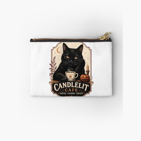 Item preview, Candlelit Cafe Cat Vintage Halloween Label Halloween designed and sold by RoyesButler.