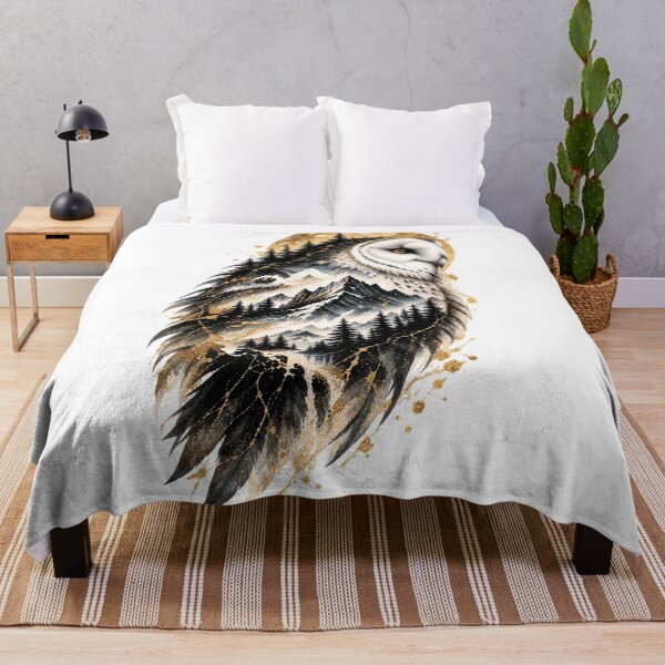 Item preview, Owl Over Dark Peaks | Owl Mountain Forest Art | Norvian designed and sold by Norvian.
