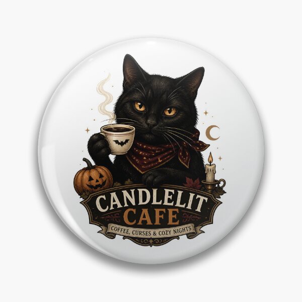 Item preview, Candlelit Cafe Cat Gothic Storybook Poster Halloween designed and sold by RoyesButler.