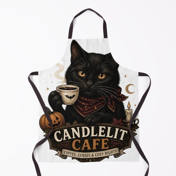 Item preview, Candlelit Cafe Cat Gothic Storybook Poster Halloween designed and sold by RoyesButler.