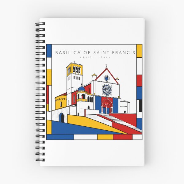 Item preview, Basilica of Saint Francis Assisi Italy Mondrian Style 3D Poster designed and sold by CMYKStudio.