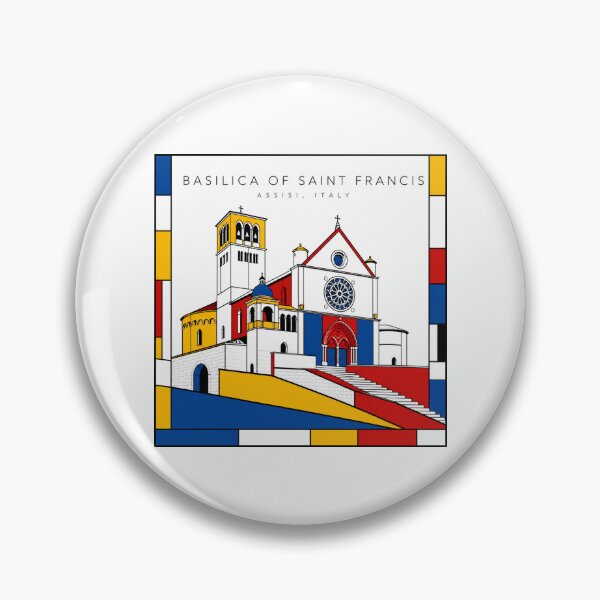 Item preview, Basilica of Saint Francis Assisi Italy Mondrian Style 3D Poster designed and sold by CMYKStudio.
