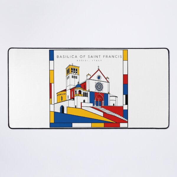 Item preview, Basilica of Saint Francis Assisi Italy Mondrian Style 3D Poster designed and sold by CMYKStudio.