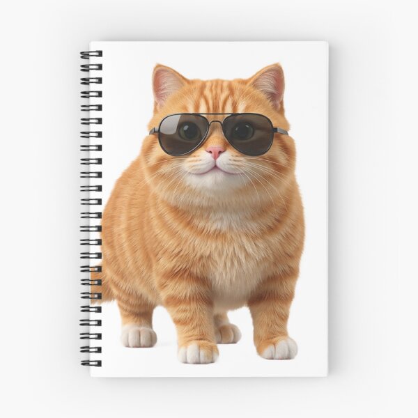 Item preview, 3D Minimalist Cool Orange Cat with Sunglasses designed and sold by meghnad.