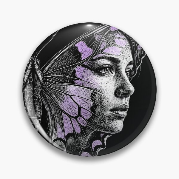 Item preview, Butterfly Soulmates - Surreal Dual Portrait Gothic Art designed and sold by BrainConstip.