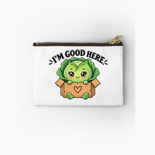 Item preview, I'm Good Here! Cute Kawaii Cabbage in a Cardboard Box – Funny Vegetable Character | Adorable Food Illustration designed and sold by MrDev.