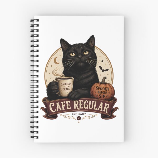 Item preview, Black Cat Cafe Regular Vintage Halloween Label Halloween designed and sold by RoyesButler.