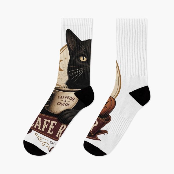 Item preview, Black Cat Cafe Regular Vintage Halloween Label Halloween designed and sold by RoyesButler.