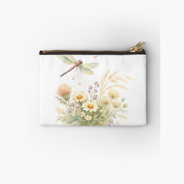 Item preview, Dragonfly Wildflower Meadow Watercolor Cottagecore Botanical Art Design designed and sold by inkoutninja.