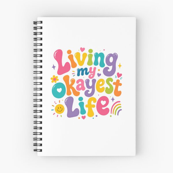 Item preview, Living My Okayest Life Positive Lifestyle Quote Self Care Good Vibes designed and sold by SkeletonsDanger.