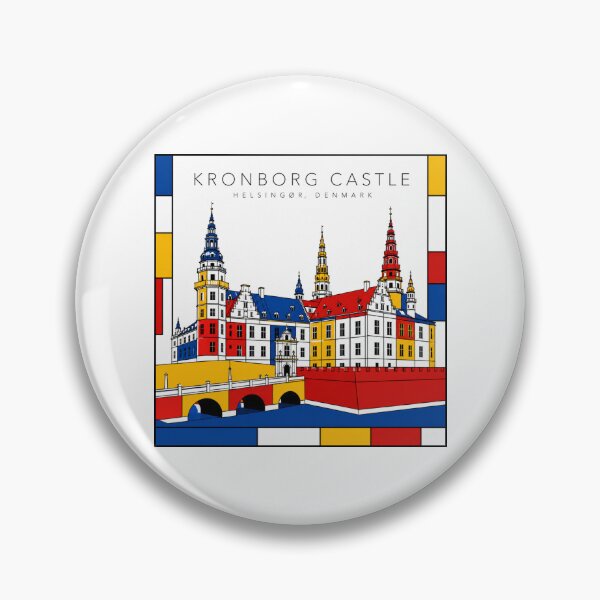 Item preview, Kronborg Castle Helsingor Denmark Mondrian Style 3D Poster designed and sold by CMYKStudio.