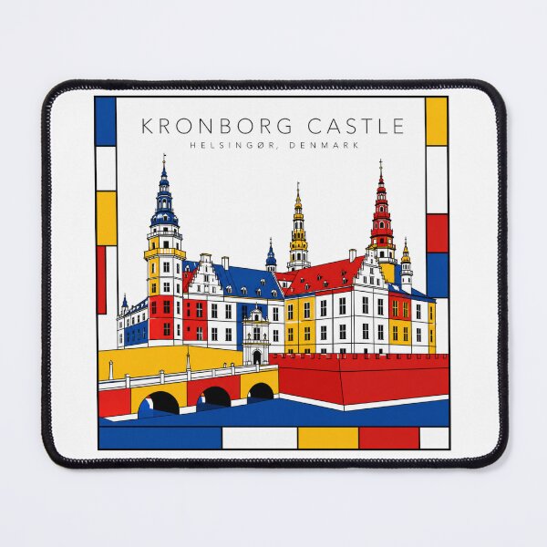Item preview, Kronborg Castle Helsingor Denmark Mondrian Style 3D Poster designed and sold by CMYKStudio.
