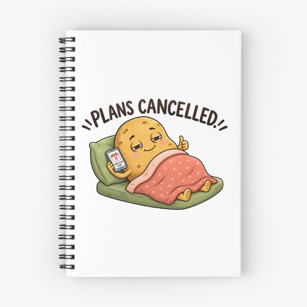 Item preview, Plans Cancelled! Cute Kawaii Potato in Bed with Blanket – Funny Cozy Vegetable Character | Relatable Humor designed and sold by MrDev.
