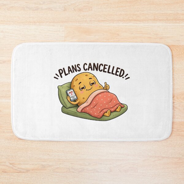 Item preview, Plans Cancelled! Cute Kawaii Potato in Bed with Blanket – Funny Cozy Vegetable Character | Relatable Humor designed and sold by MrDev.
