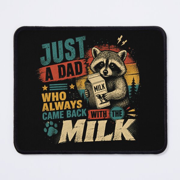 Item preview, Just A Dad Who Always Came Back With The Milk Raccoon Fatherhood Funny Father Dad Gift designed and sold by RetroMini2026.