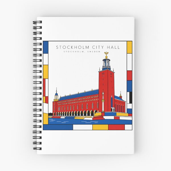 Item preview, Stockholm City Hall Sweden Mondrian Style 3D Poster designed and sold by CMYKStudio.
