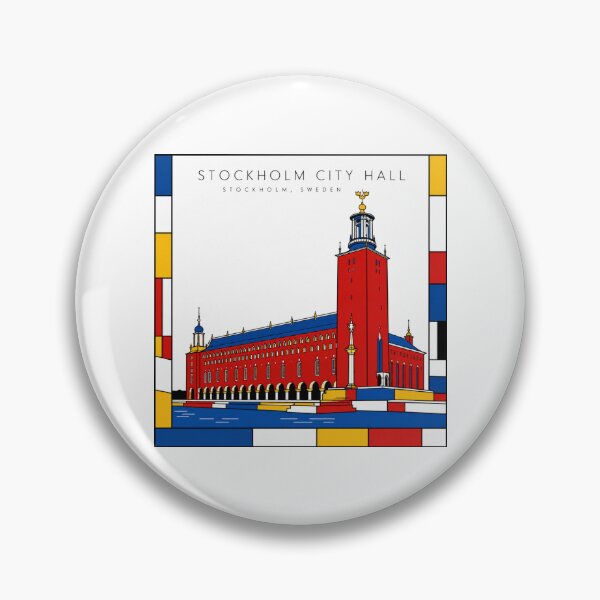 Item preview, Stockholm City Hall Sweden Mondrian Style 3D Poster designed and sold by CMYKStudio.