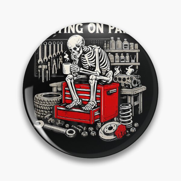Item preview, Funny Waiting On Parts Retro Mechanic Skeleton Auto Repair  designed and sold by Glitch-Critters.
