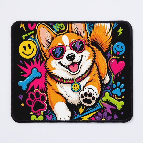Item preview, Psychedelic Neon Cool Corgi Dog Pop Art designed and sold by Skyrocketz.