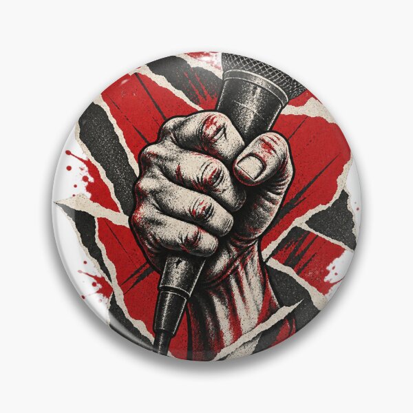Item preview, Stage Rust Punk Microphone Emblem designed and sold by S06PMarketing.