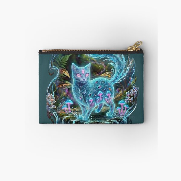Item preview, Pink Mushroom Cat | Water Spirit | Bioluminescent Fantasy Art designed and sold by aliyeus.