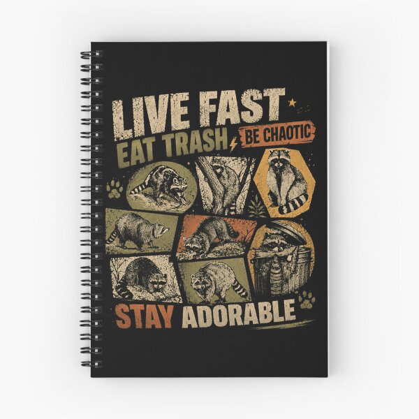 Item preview, Live Fast Eat Trash Be Chautic Stay Adorable Raccoon Lover Funny Wildlife Quote designed and sold by HumansStuck12.