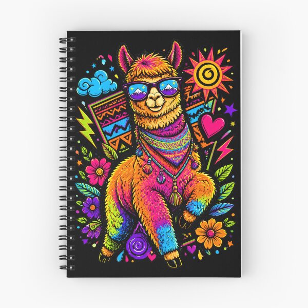 Item preview, Psychedelic Neon Cool Llama Alpaca Pop Art designed and sold by Skyrocketz.