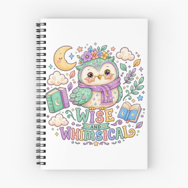 Item preview, Wise and Whimsical Owl Book Lover Kawaii Celestial Art Design designed and sold by inkoutninja.