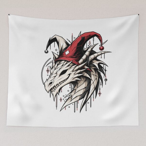 Item preview, Grinning dragon wearing a jester's cap designed and sold by Jester-Store.