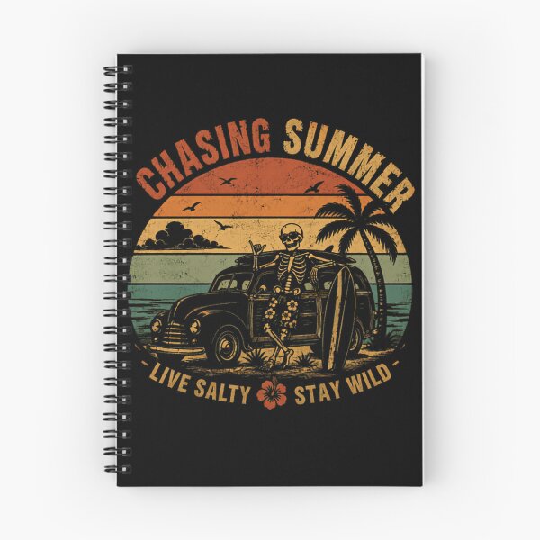 Item preview, Chasing Summer Live Salty Stay Wild Beach Vacation Surfing Skeleton Retro Travel designed and sold by JonesFlora2025.
