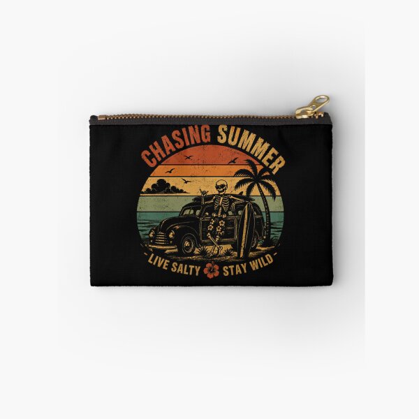 Item preview, Chasing Summer Live Salty Stay Wild Beach Vacation Surfing Skeleton Retro Travel designed and sold by JonesFlora2025.