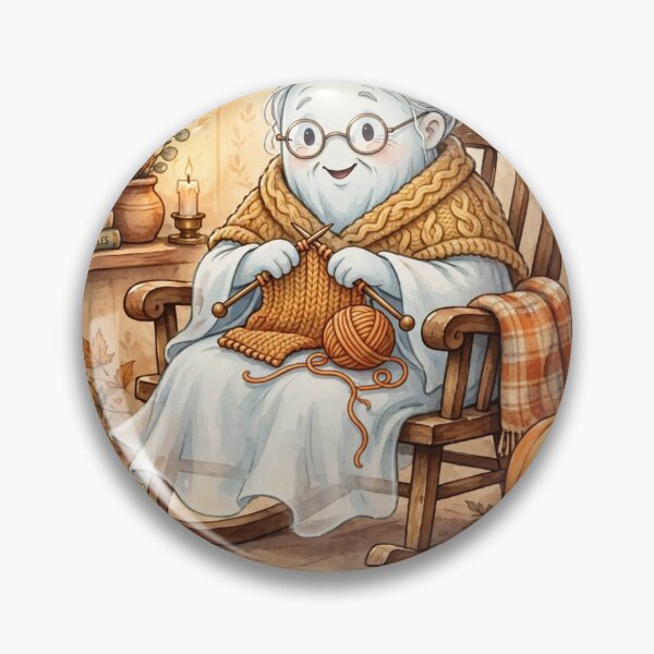 Item preview, Spooky Grandma Shirt – Cute Granny Ghost Knitting Halloween Tee designed and sold by KERK Art and Design.