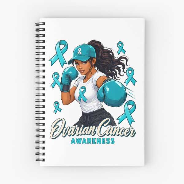 Item preview, Ovarian Cancer Awareness Female Boxer Teal Ribbon designed and sold by Glitch-Critters.