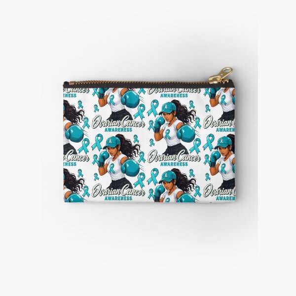Item preview, Ovarian Cancer Awareness Female Boxer Teal Ribbon designed and sold by Glitch-Critters.