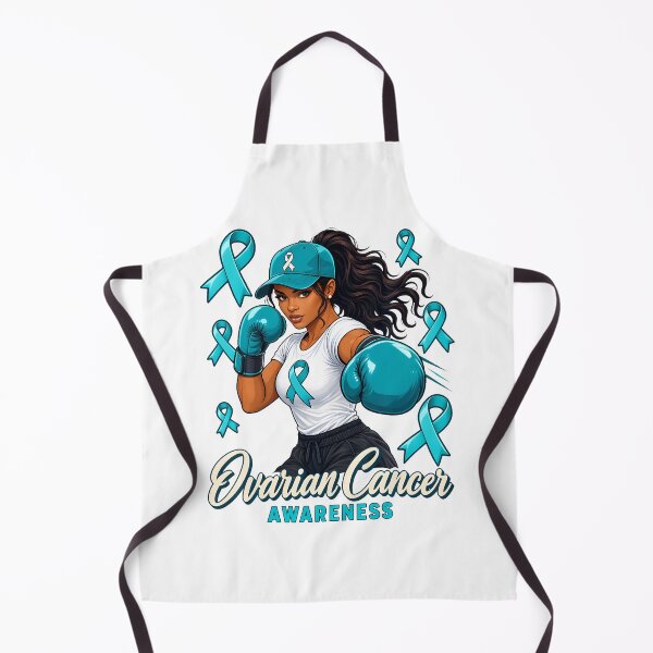 Item preview, Ovarian Cancer Awareness Female Boxer Teal Ribbon designed and sold by Glitch-Critters.