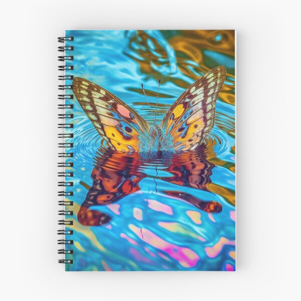 Item preview, Butterfly On Rippling Golden Blue Water designed and sold by MongLongStudio.