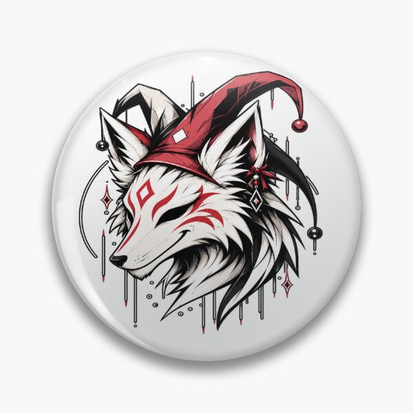 Item preview, Grinning kitsune wearing a jester's cap designed and sold by Jester-Store.